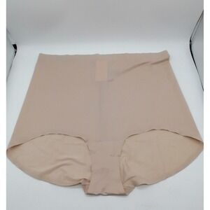 Nearly Nude Womens Panties Beige Nylon Blend Briefs Cotton Liner XL 1X NEW